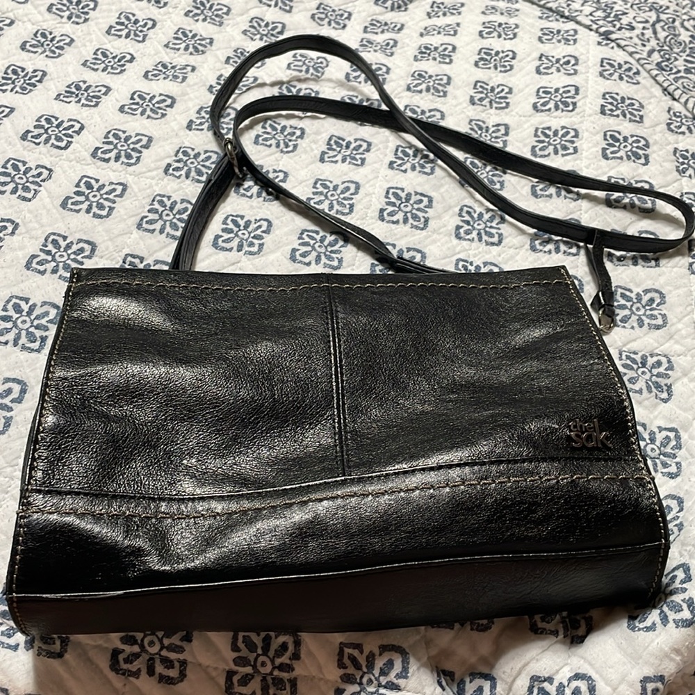 The Sak Small Leather 3-way Clutch Crossbody Shoulder Bag